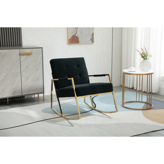 Accent Chair Leisure Rocking Chair with Stainless Steel Feet - 25.20'' x 38.98'' x 32.28