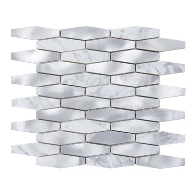 Black Natural Stone Glass Gray Metal Aluminum Hexagon Mosaic Sheet Tile By Modket