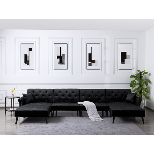 Symmetrical Sofa & Chaise Convertible Sofa Bed