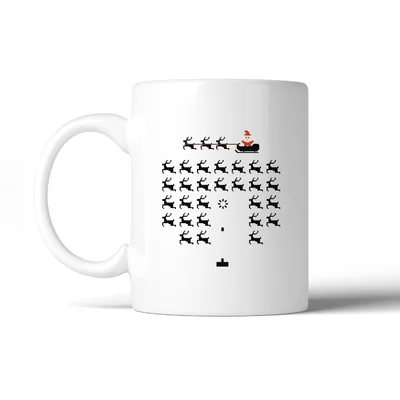 Mccune Pixel Game Santa and Rudolph Coffee Mug