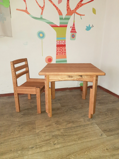 Solid Wood Ash Child Table Adjustable 3 Height Kids Furniture Natural Toddler Waldorf Montessori Gift For Kids