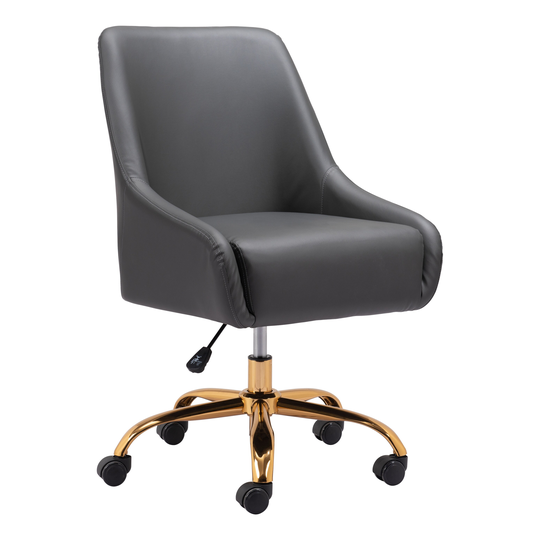 Dalton Farm Office Chair Gray & Gold - N/A
