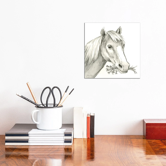 iCanvas "Watercolor Pencil Farm III-Horse" by Kelsey Wilson Canvas Print
