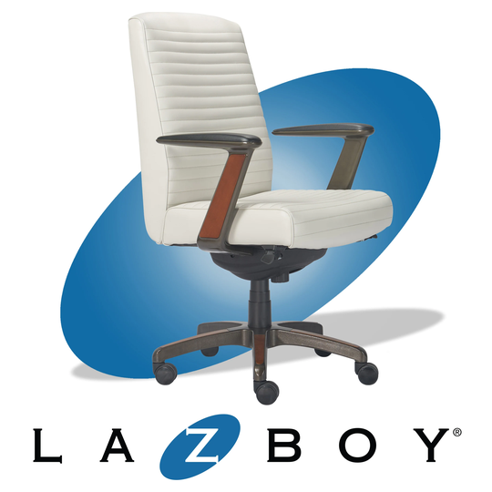 La-Z-Boy Emerson Modern Executive Office Chair with Rich Wood Inlay, Ergonomic High-Back Office Chair with Lumbar Support - N/A