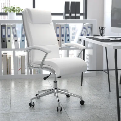 Yedinak High Back Designer Smooth Upholstered Executive Swivel Office Chair