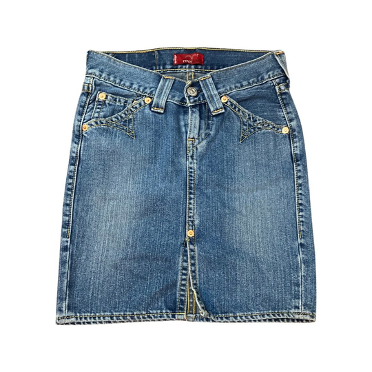 Y2K Levis Denim Low Rise Pencil Mini Skirt Xs