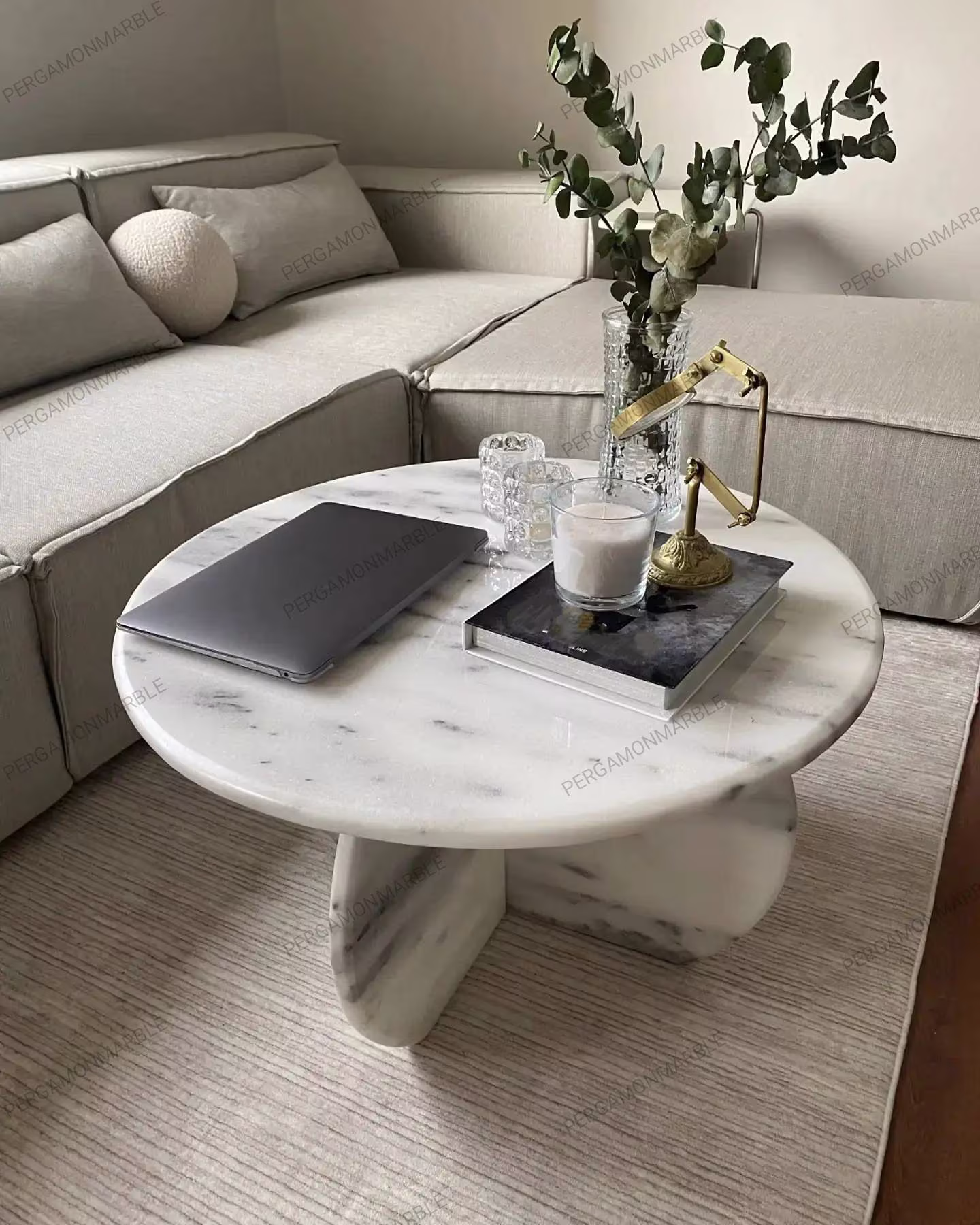 Marble Coffee Table Is Real Marble, It Handmade, Made Of Including Its Custom-Made Legs. Italy Model Italian