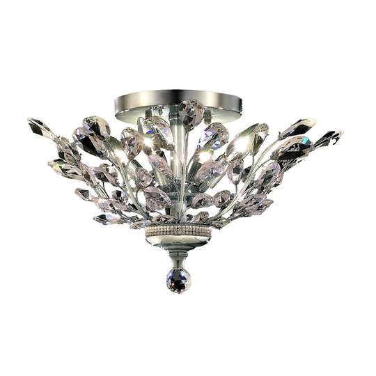 Orchid 4-light Glam Crystal-accented Steel 20-inch Flush Mount Light