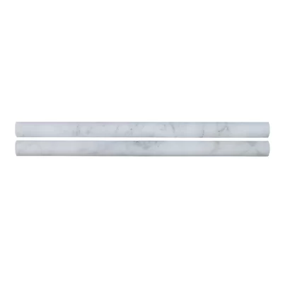 Calacatta Cressa 12" x 0.75" Honed Marble Quarter Round Tile Trim in White