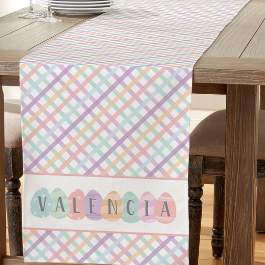 Happy Easter Eggs Personalized Table Runner, Decor, Easter, Spring Home Gift