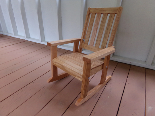 Child's Oak Wood Rocking Chair - Natural Finish