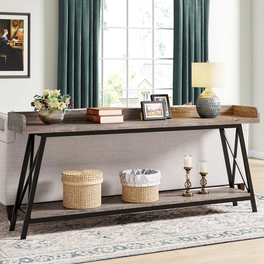 70.9 inch Extra Long Console Table Behind Couch, Narrow Sofa Entryway Table for Living Room