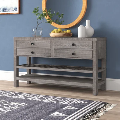 Jimmy 64" Wide 4 Drawer Pine Wood Sideboard
