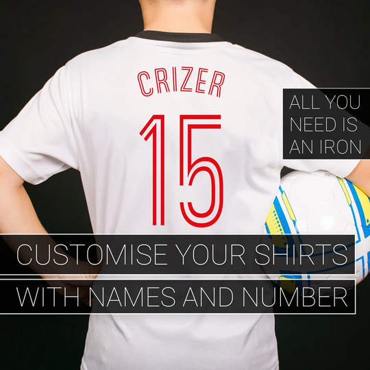 Iron On Name, Number, Transfers For Football Shirt, Shirt Customisation, Soccer Kit, Create Your Own Kit - Gala