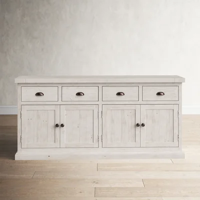 Kinston 74" Wide 4 Drawer Pine Wood Sideboard