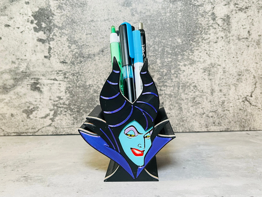 Pen & Pencil Holder | Maleficent Makeup Brush Sleeping Beauty Desk Accessories Marker
