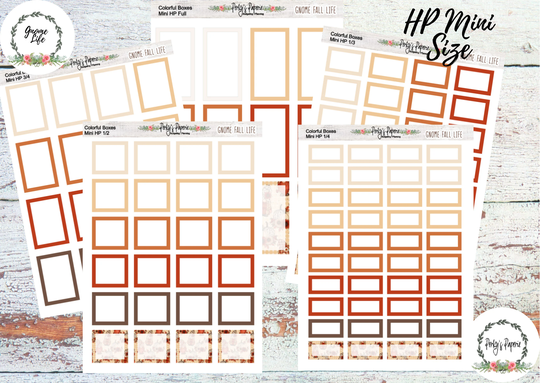 Gnomefall Life Mini Hp Vertical Colorful Planner Boxes | Functional Stickers Budget Box
