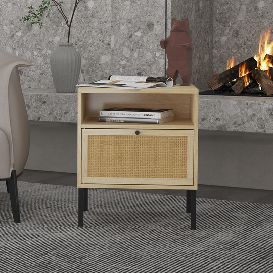 Modern 1-drawer Storage Nightstand Side Table