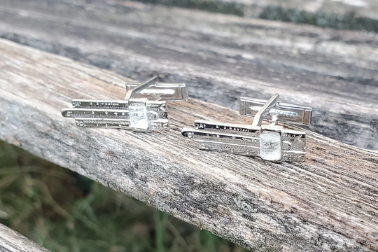 Vintage Slide Rule Cufflinks. Sterling Silver. Gift For Groomsmen, Groom, Dad, Wedding, Anniversary, Christmas, Birthday, Father's Day