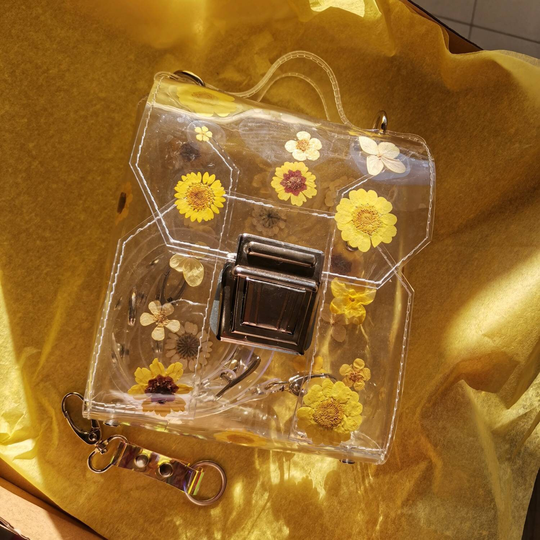 Unique Bag For Vegan Girl, Crazy Plant Lady Bag, Yellow Flowers Fashion, Flower Power 70S, Handmade Bags, True Smallshop, Made With Love