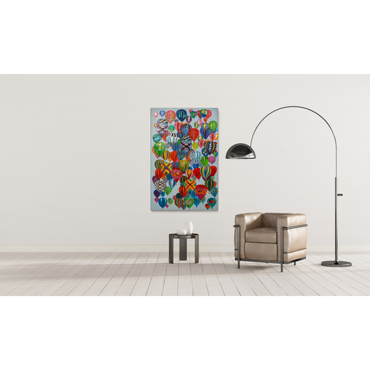 Balloons and More Colorful Balloons' Original Abstract Canvas Artwork - Multi-Color