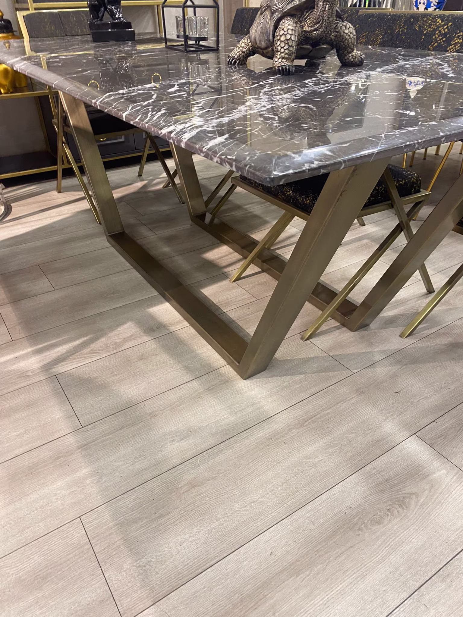 Brass Gold Plated Table Legs, Metal Modern Dining Desk Legs