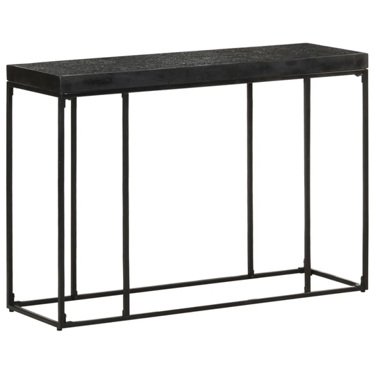 vidaXL Console Table Black 43.3"x13.8"x29.9" Solid Acacia and Mango Wood - 45.3"x13.8"x29.9"