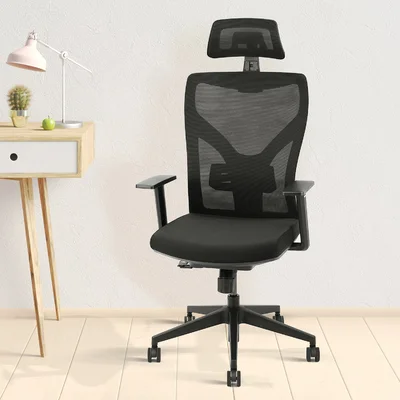 Ergonomic Adjustable Office Chair, High Back Home Desk Chair With Lumbar Support And Breathable Mesh, Thick Seat Cushion, Computer Chair With Adjustab