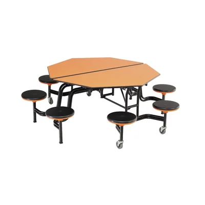 Mobile 60" Octagon Stool Cafeteria Table