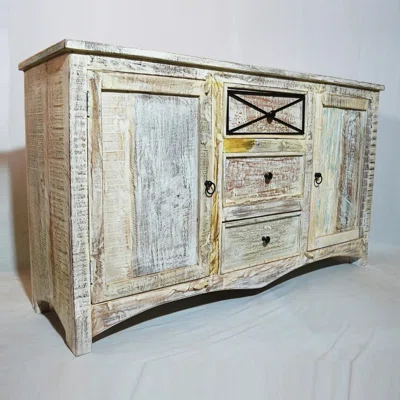 44" Wide 3 Drawer Solid Wood Sideboard
