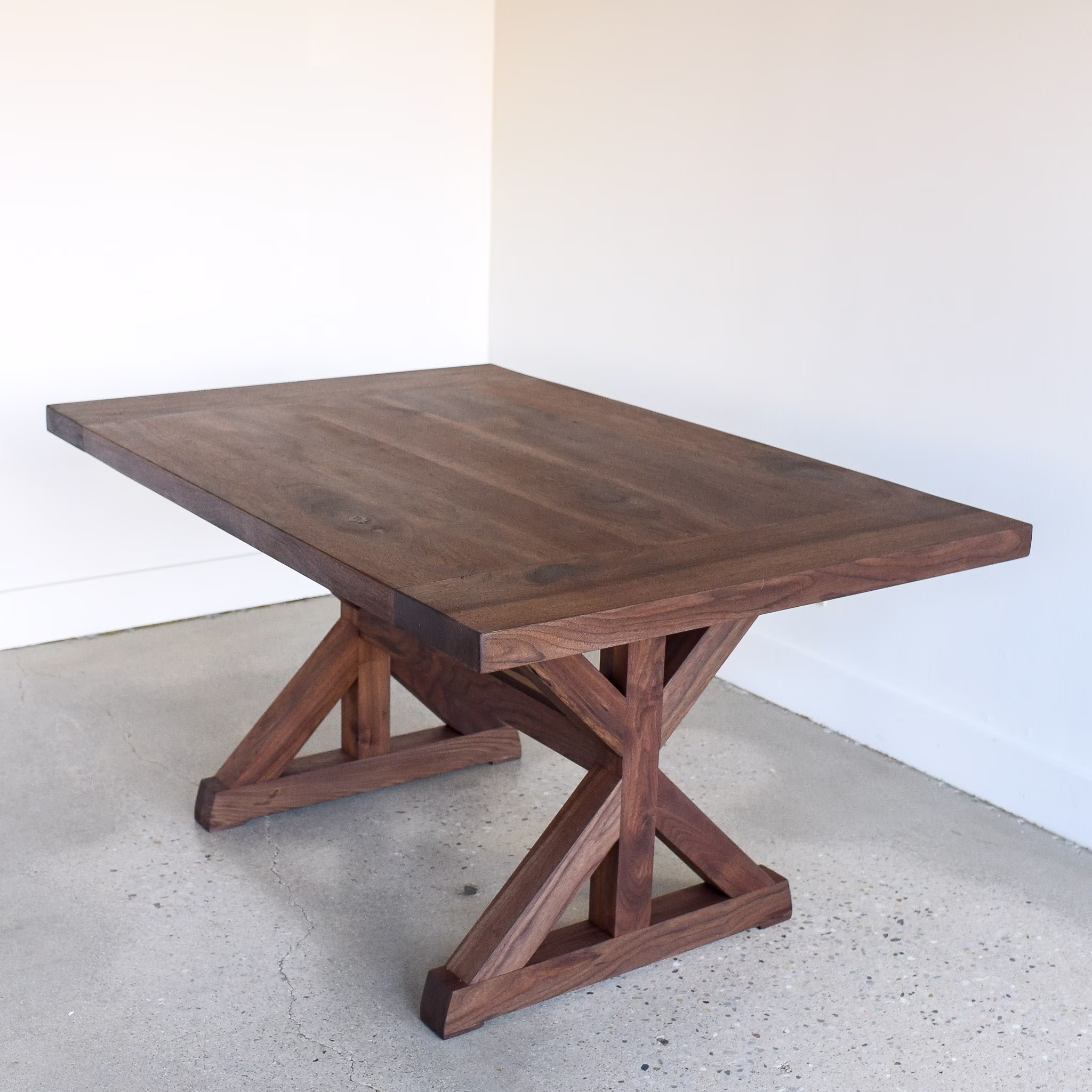 Trestle Dining Table/Farm Solid Walnut Kitchen