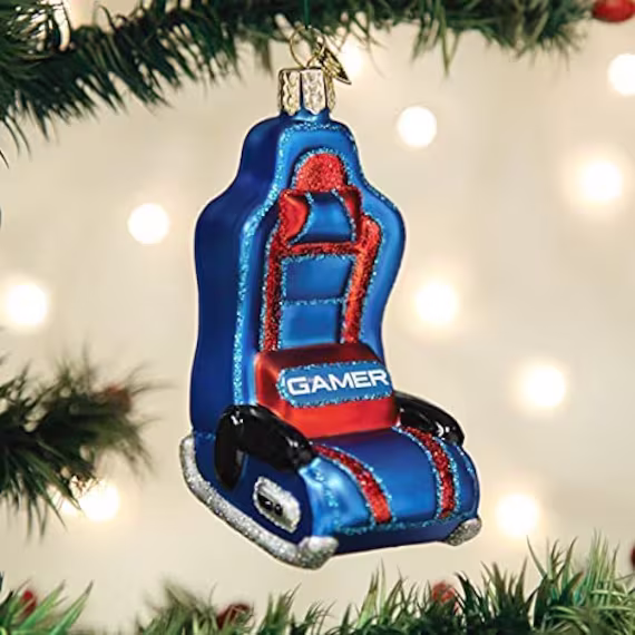 Gaming Chair Ornament Old World Christmas Glass Gift Free Shipping