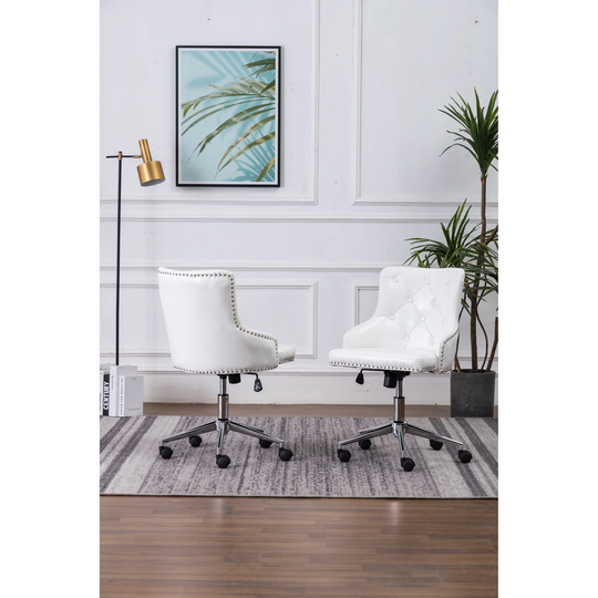 Best Quality Furniture Button Tufted Velvet or Faux Leather Office Chair with Nailhead Trim