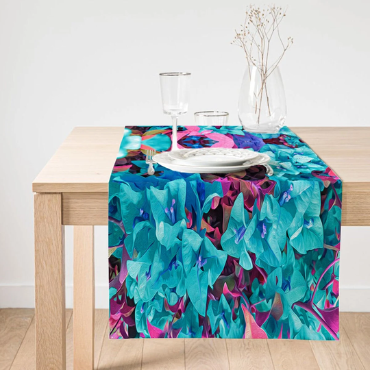stylish Table Runner|Colorful Suede Runner|Modern Abstract Design Tabletop|Decorative Tablecloth|Home Decor|Kitchen Decor|Housewarming Gift
