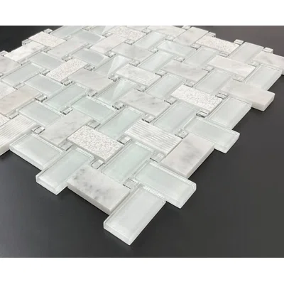 Glass Basketweave Mosaic Tile
