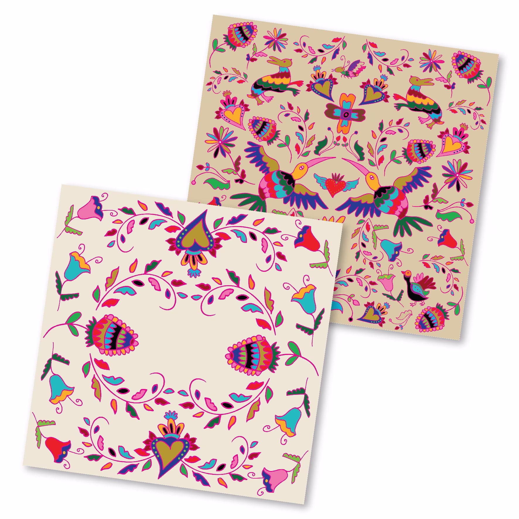 Set Of 2 Table Trivets, 9.85 Inches Colorful Mexican Stylish Placemats For Dining Table, Vinyl Pan Mats, Dinner Boho Chic Decor