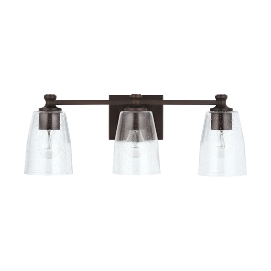 Myles 3-light Bath/ Vanity Fixture w/ Clear Seeded Glass