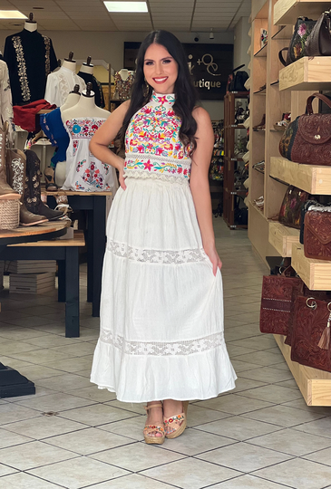Mexican Maxi Skirt. Colorful Traditional Long Latina Style. Fashion Bohemian Made in Mexico. More Colors