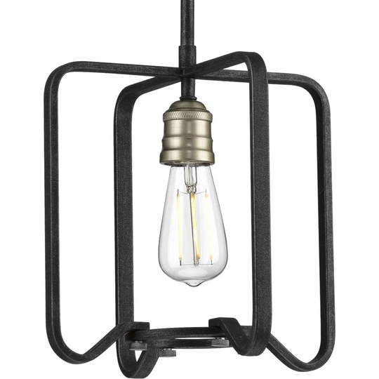 Foster Collection One-Light Gilded Iron Farmhouse Mini-Pendant Light - 11.25 in x 11.25 in x 10.75 in