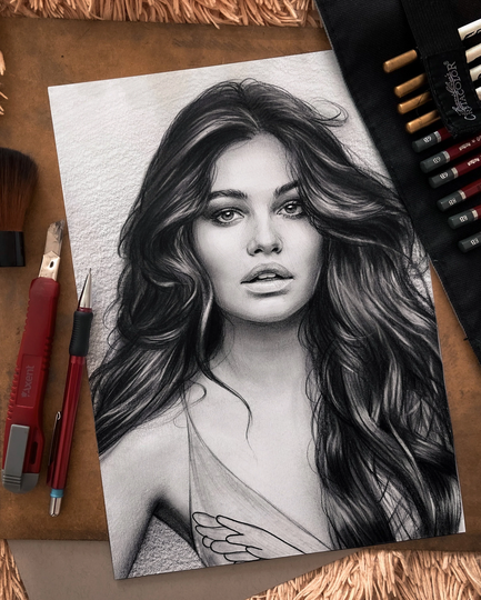 Graphite Portrait Drawing From Photo, Custom Artwork, Family Portrait, Unique Gift Idea For Mom, Father, Wife, Husband, Children & Other