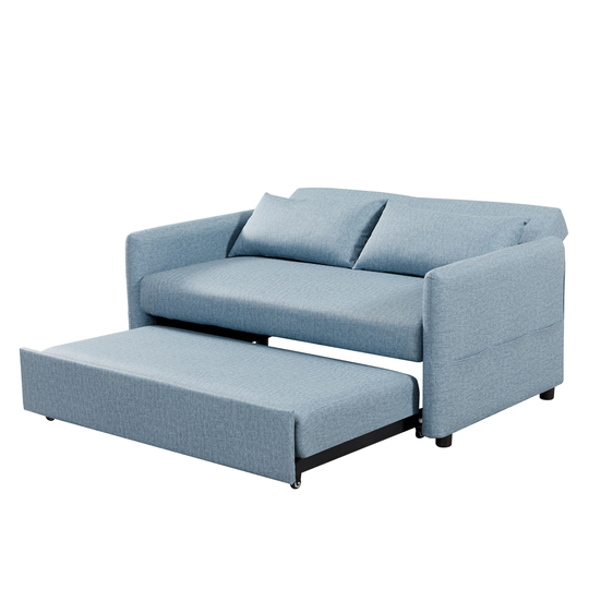 Loveseat Sofa Textured Leather Upholstered Pull out Sleeper Convertible Sofa Bed