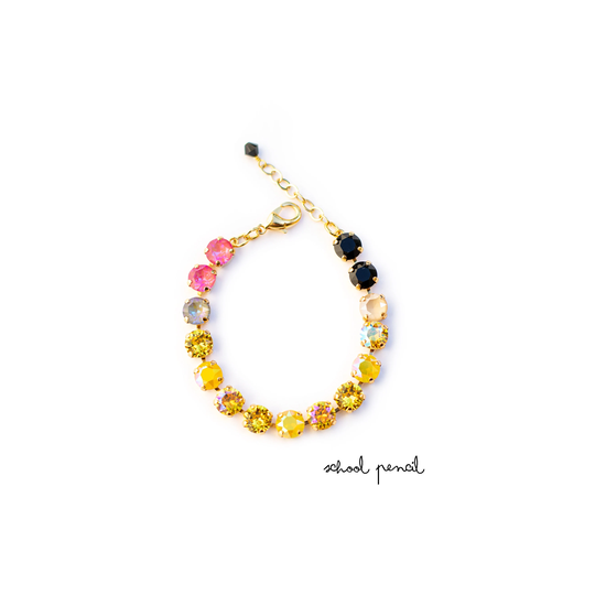 School Pencil 8mm Bracelet - Choose Setting Color