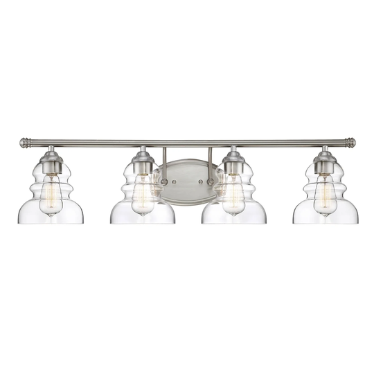 Millennium Lighting Brighton 4 Light Bathroom Vanity Fixture with Clear Glass Shades