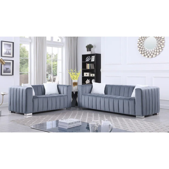 3 Seater Sofa & Loveseat Sofa Velvet Upholstered Chesterfield Bench Couches with 4 Pillows