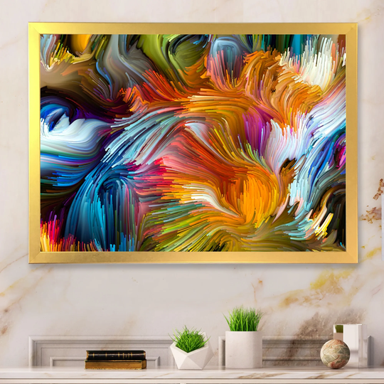 Designart 'Life Of Liquid Color IV' Modern Framed artwork