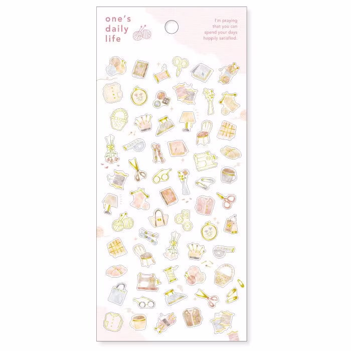 Mind Wave One's Daily Life Gold Foil Sticker - Sewing