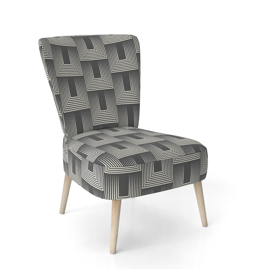 Designart 'Mimimal Black and White Design I' Upholstered Mid-Century Accent Chair