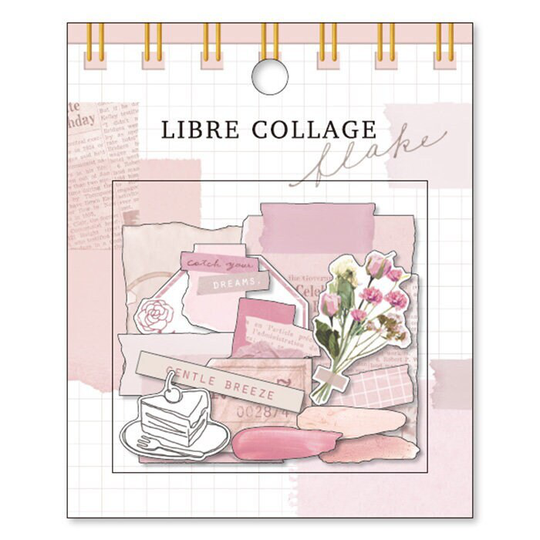 Mind Wave Collage Sticker Flakes - Pink