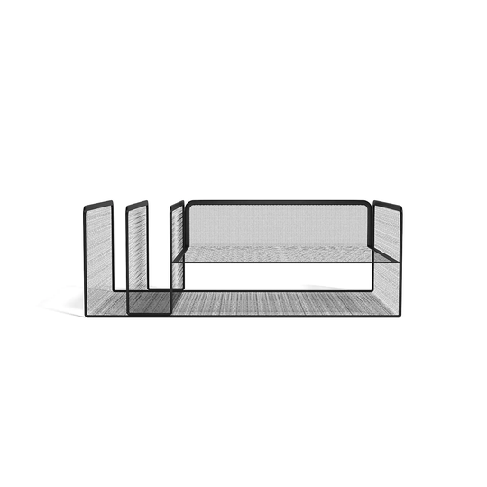 TRU RED 4-Compartment Matte Black Wire Mesh Horizontal File Organizer - 6.54" x 17.4" x 11.02"