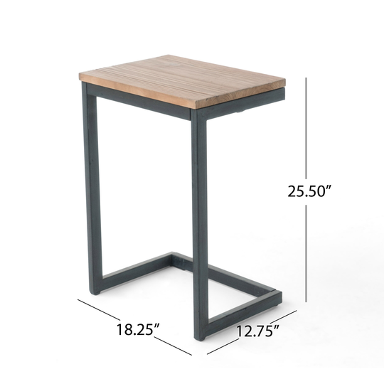 Accent Table Metal Base C-Table,Side Table for Living Room Bedroom